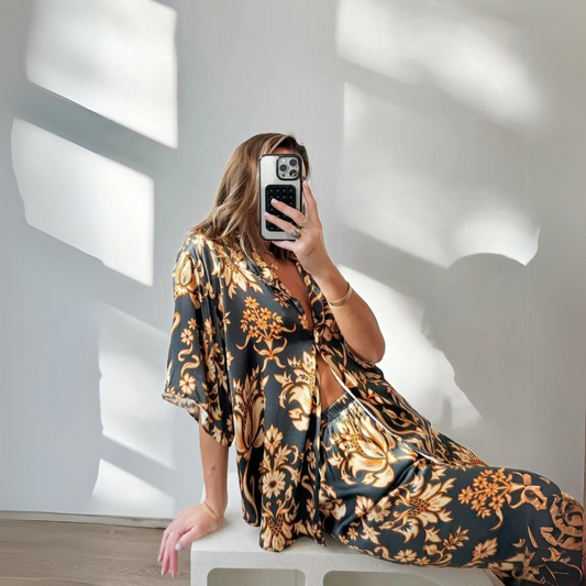 EMILY | GOLDEN MYSTERY LOTUS PAJAMA SET