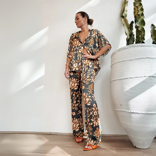 EMILY | GOLDEN MYSTERY LOTUS PAJAMA SET